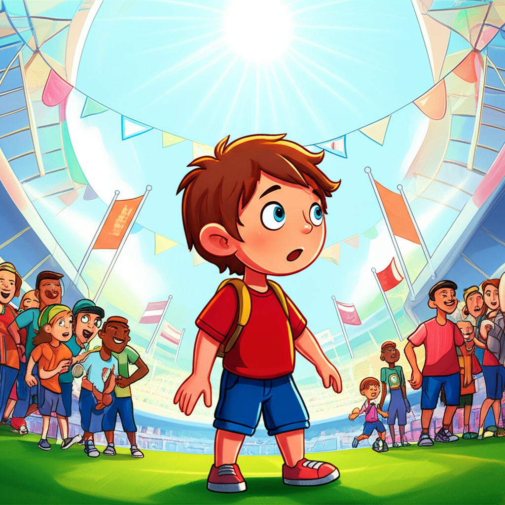 Illustration for "Amazing! Michael arrived at the stadium, ready for..."