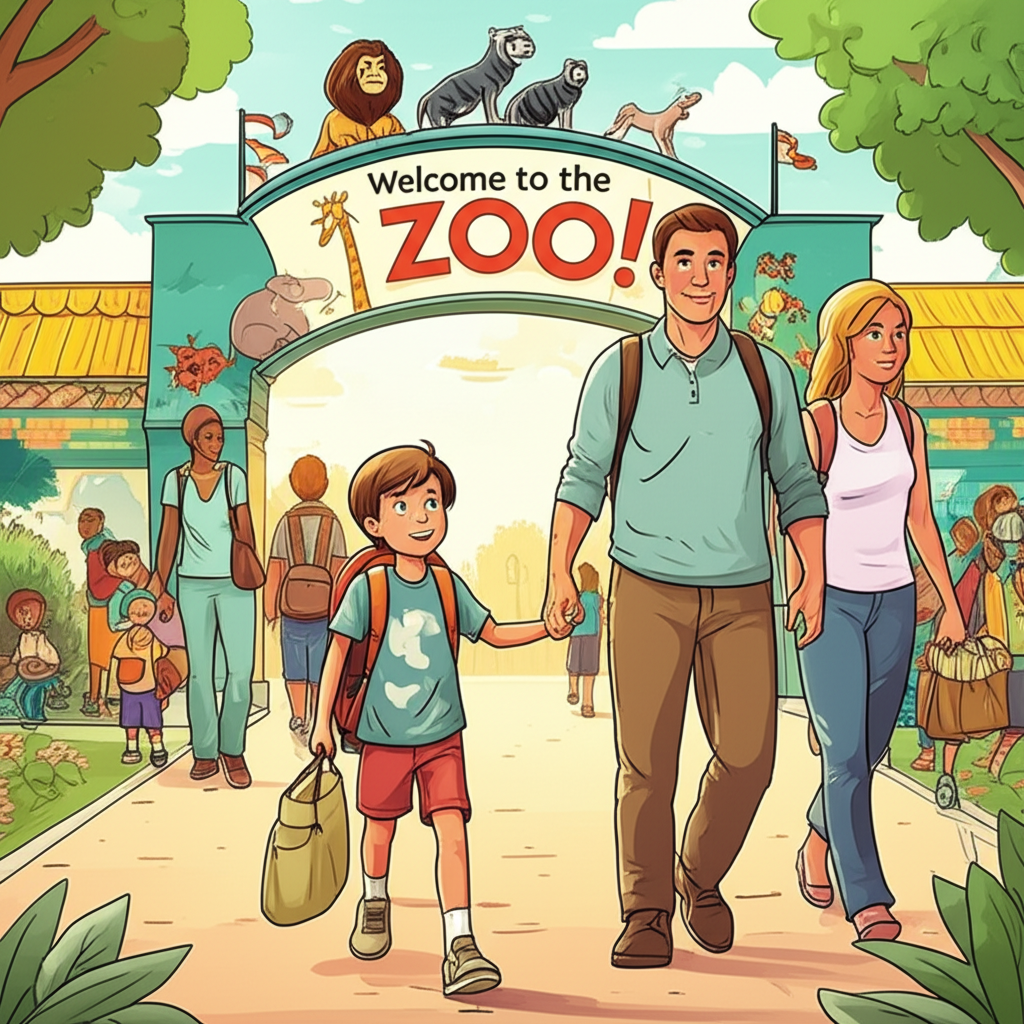 Illustration for "Amazing animals await Gus on his adventure at the ..."